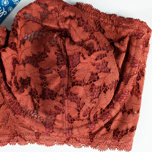 Free People Rust Red Lace Multiway Underwire Bra 36DD - Picture 5 of 6